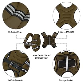 APEXUP 10lbs Weighted Vest Men Women, Weight Vest for Women Workout Equipment for Strength Training Running (Khaki)