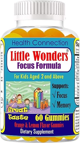 Little Wonders - Suplemento de refuerzo cerebral para niños, gomitas de concentración para adolescentes, concentración de apoyo, gomitas nootrópicas
