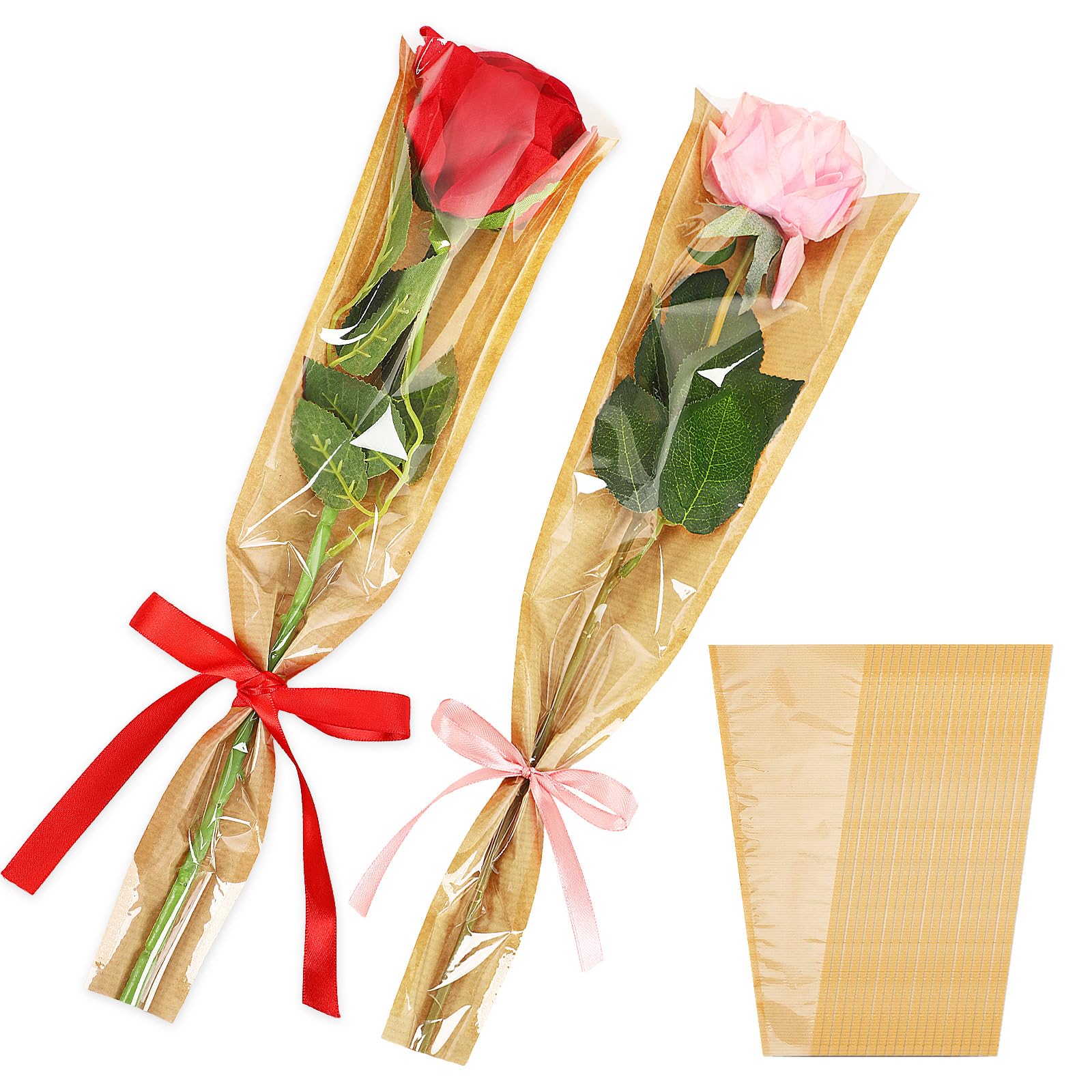 Marspark Valentines Day Money Bouquet Flower Kit Gift Included 20 Sheet Flower Wrapping Paper 36 Fake Flowers 100 Bamboo Skewer Floral Foam Block For Anniversary Birthday Wedding(Light Purple,Classic - View #2