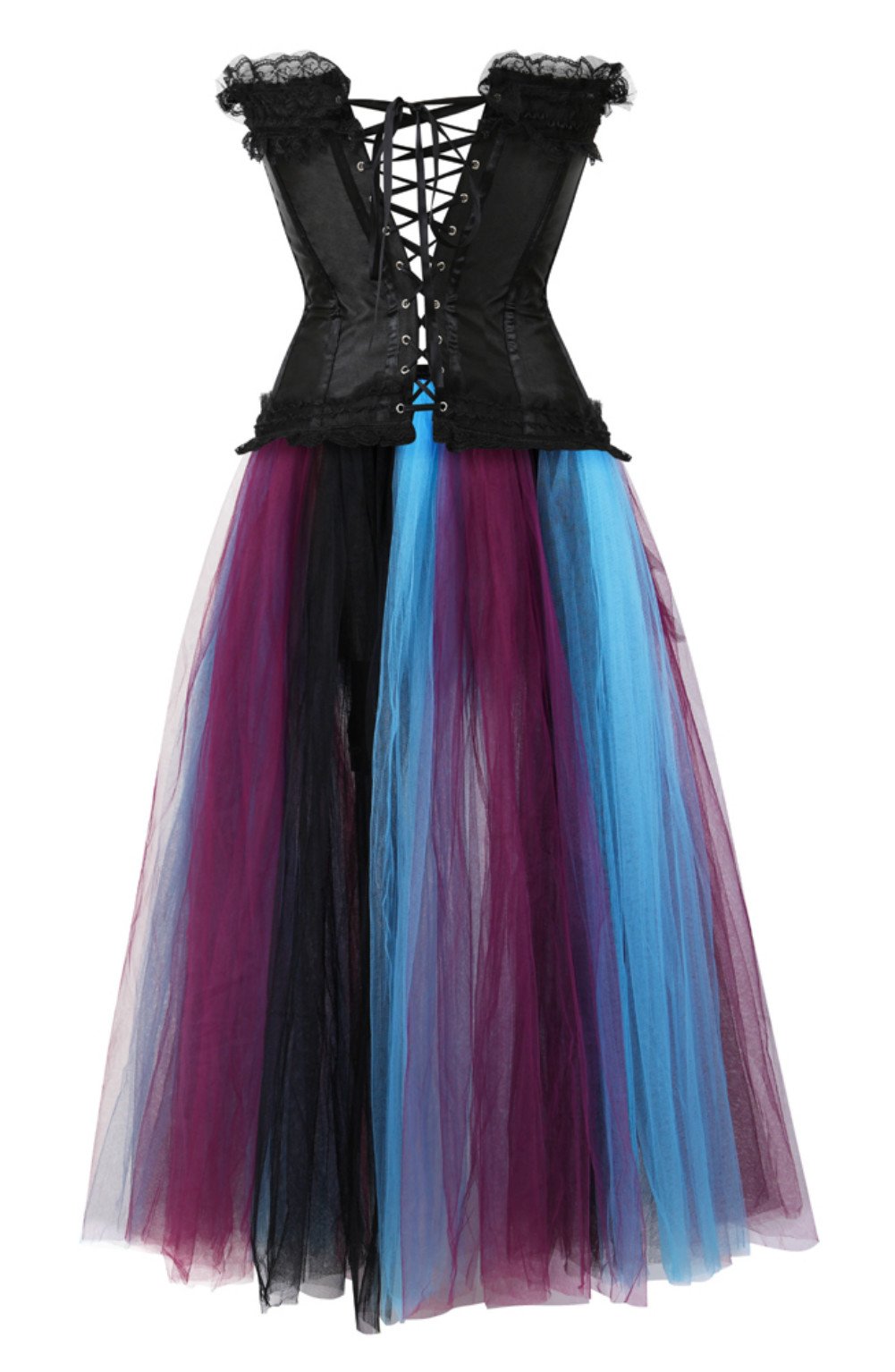 Grebrafan Corset Bustier Gothique et Jupe Longue Tulle