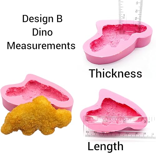 Miniatura 4 de Juego de 3 moldes de silicona realistas de dinosaurio, moldes para hacer cera derretida para hacer jabón, moldes para hacer cerámica, molde para