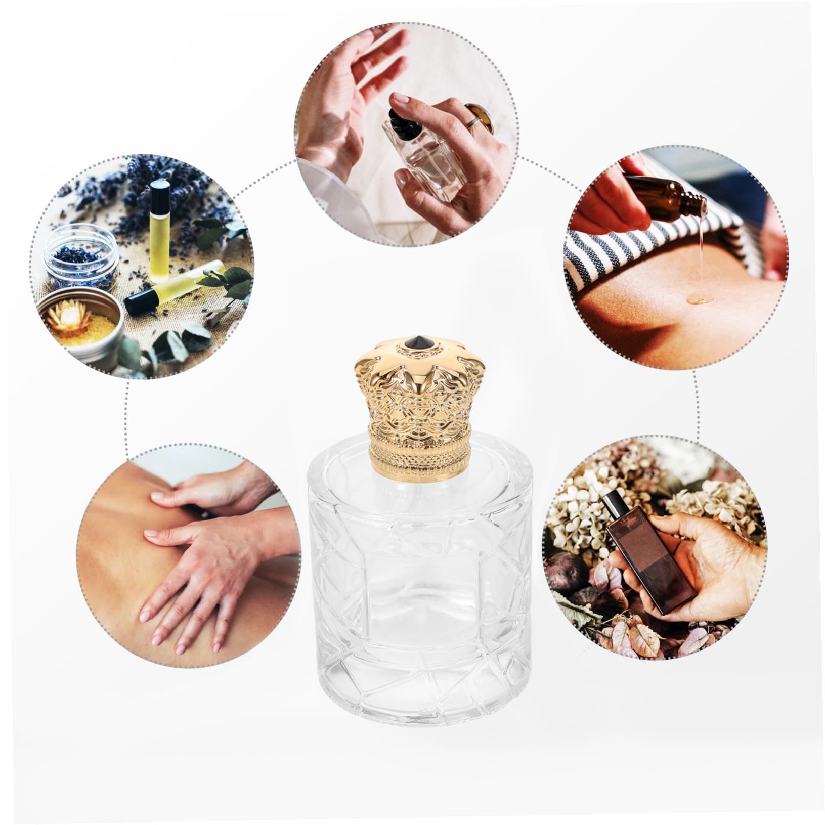 DECHOUS 3 Botellas Reutilizables de Perfume de Viaje 100ml de Vidrio Transparente Sistema de Pulverización y Compatibilidad para Cosméticos y Aceites Esenciales
