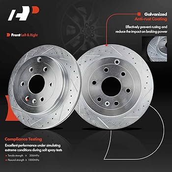 Amazon.com: A-Premium 13.02 in (331mm) Rear Drilled and