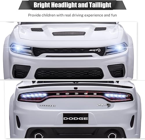 Miniatura 6 de YOFE Coche eléctrico para niños, Dodge Charger SRT Hellcat con licencia para conducir, velocidad máxima de 3.1 mph, vehículo eléctrico para niños de