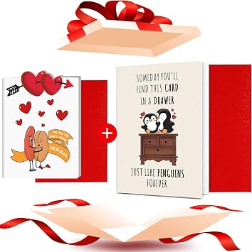 OOPERAY Valentines Day Card Gifts for Him Her, Valentines Day Anniversary Birthday Gifts for Husband Wife, Funny Card for Boyfriend Girlfriend