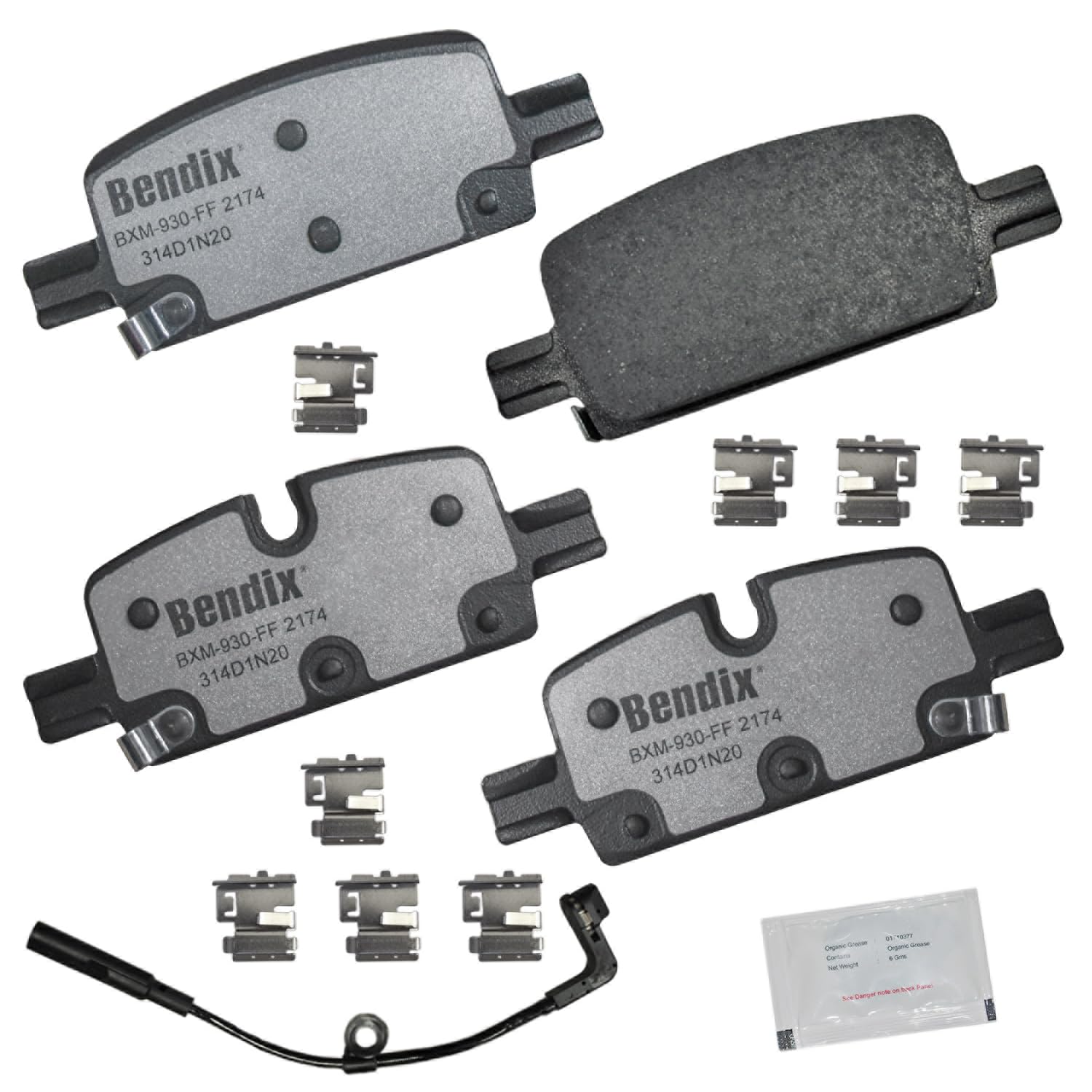 Bendix Fleet Metlok MKD2174FM Rear Brake Pads for Escalade,ESV,LYRIQ,Cheyenne,Colorado,Silverado 1500,LTD,Suburban,Tahoe,GMC Canyon,Hummer EV Pickup,Sierra,Sierra 1500,Ltd,Yukon,XL,Rivian R1S,R1T