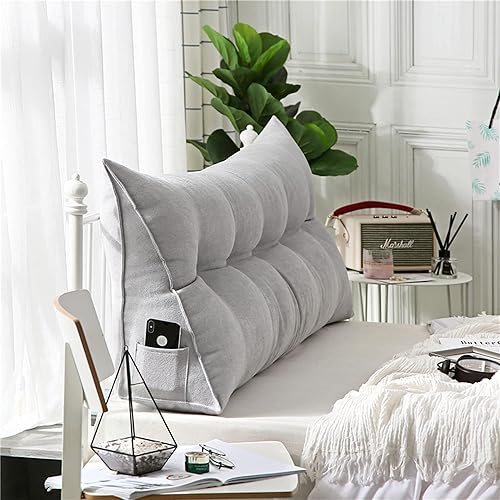 Miniatura 6 de NENIUX Almohada de cojín triangular extra de lectura, almohada de cabecera con cuña para respaldo, soporte de espalda, almohada de respaldo para