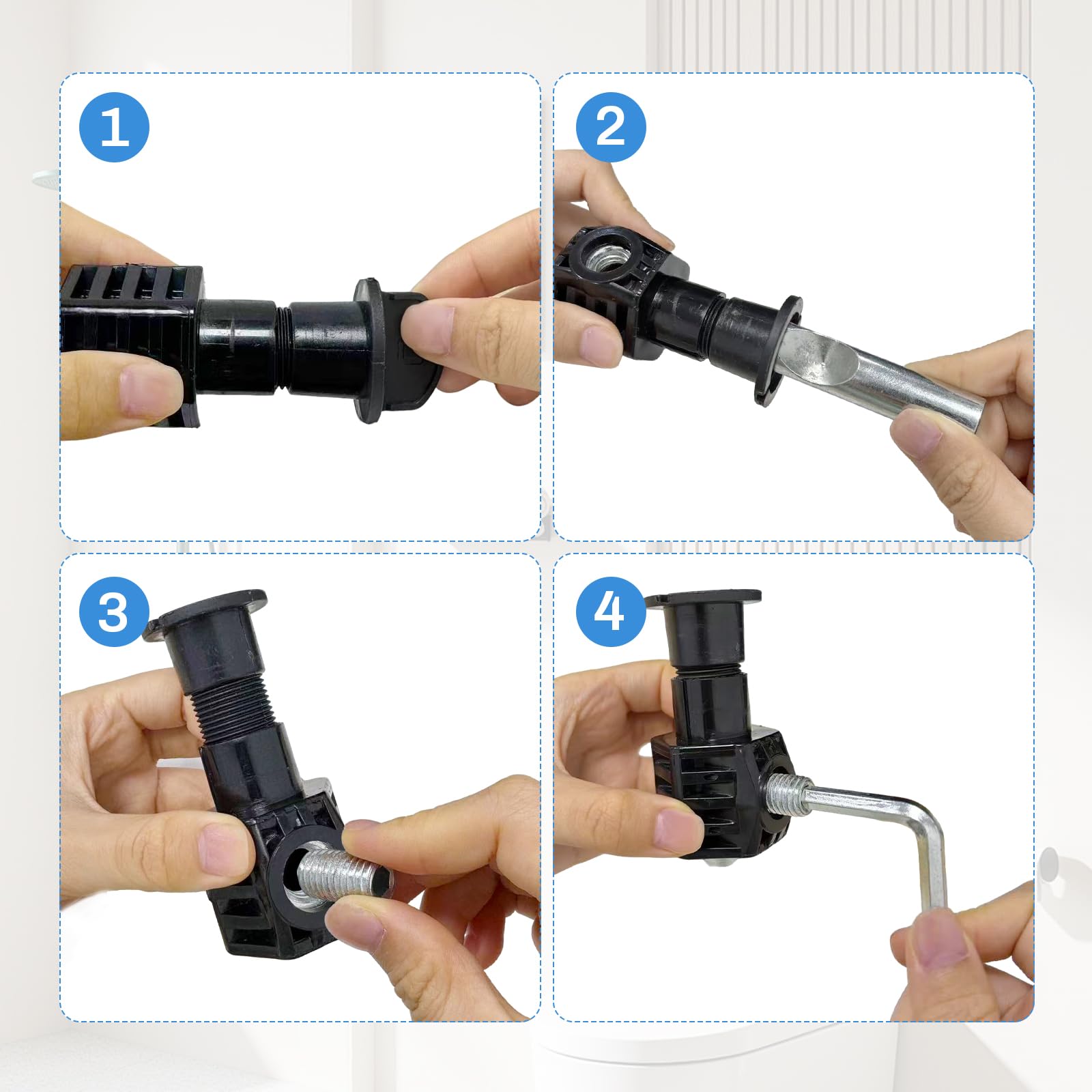 Set di Fissaggio per WC,Set di Viti di Fissaggio Universali per Sospesi,Set di Viti per Fissaggio WC Intelligente,Set di Fissaggio per Sospesi con Chiave,Adatto