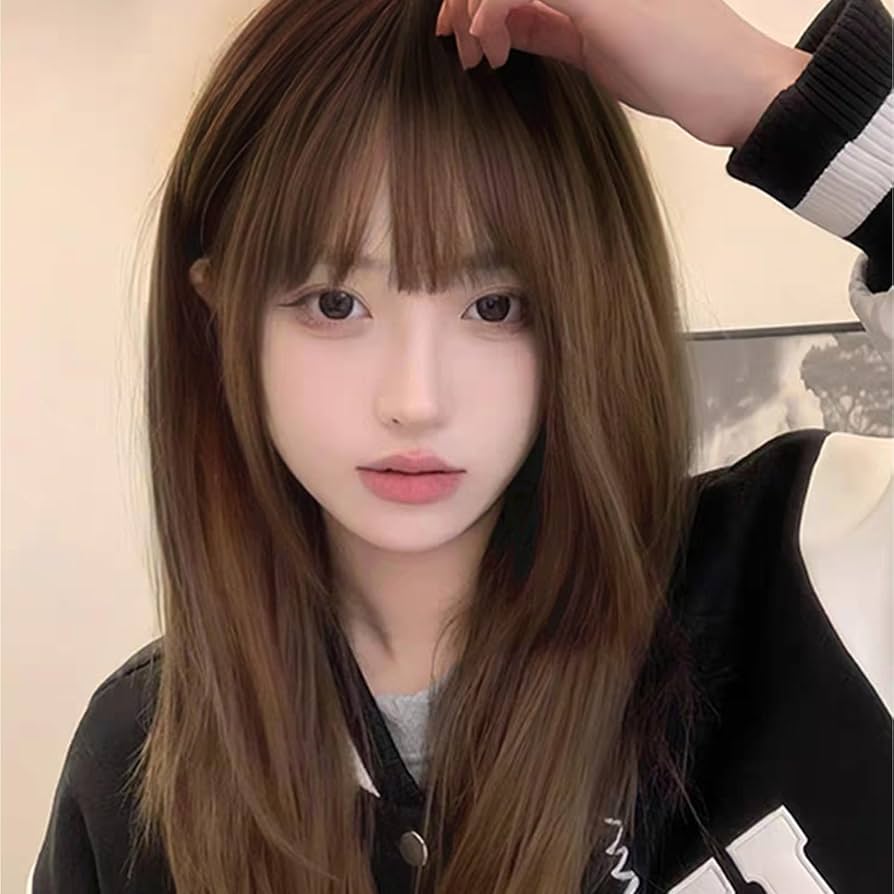 ダークブラウン、 レイヤーセミロングウィッグ Amazon.co.jp: HAIRCUBE ウィッグ セミロング ストレート