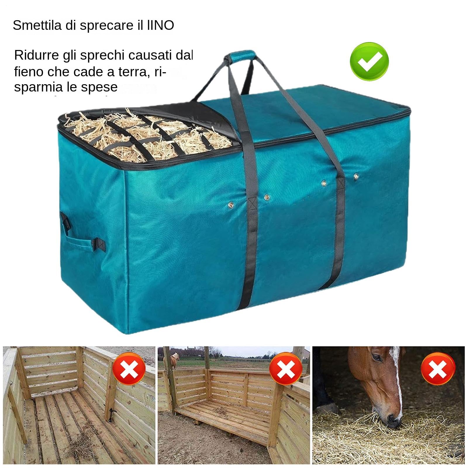 Futterbeutel | Heu-Futterstation für Ziegen | hängende Futtertasche für Tieraufnahme
