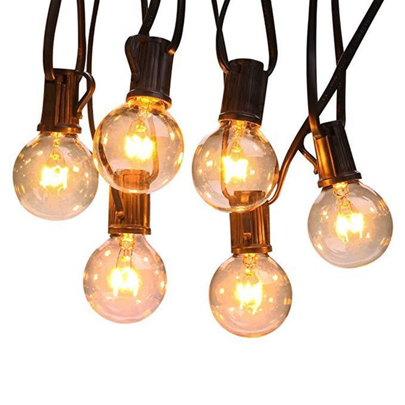 Łańcuch świetlny LED do użytku na zewnątrz, do wnętrz, E12, ciepła biel, z 25 światłami, oświetlenie na patio, wewnętrzne i zewnętrzne dekoracyjne światła, oświetlenie świąteczne, ogród, EU, 220 V