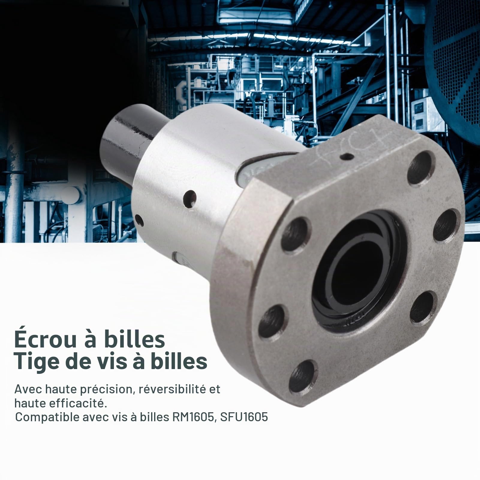 16mm Écrou De Vis À Bille Roulement À Billes En Acier Pour RM1605 SFU1605