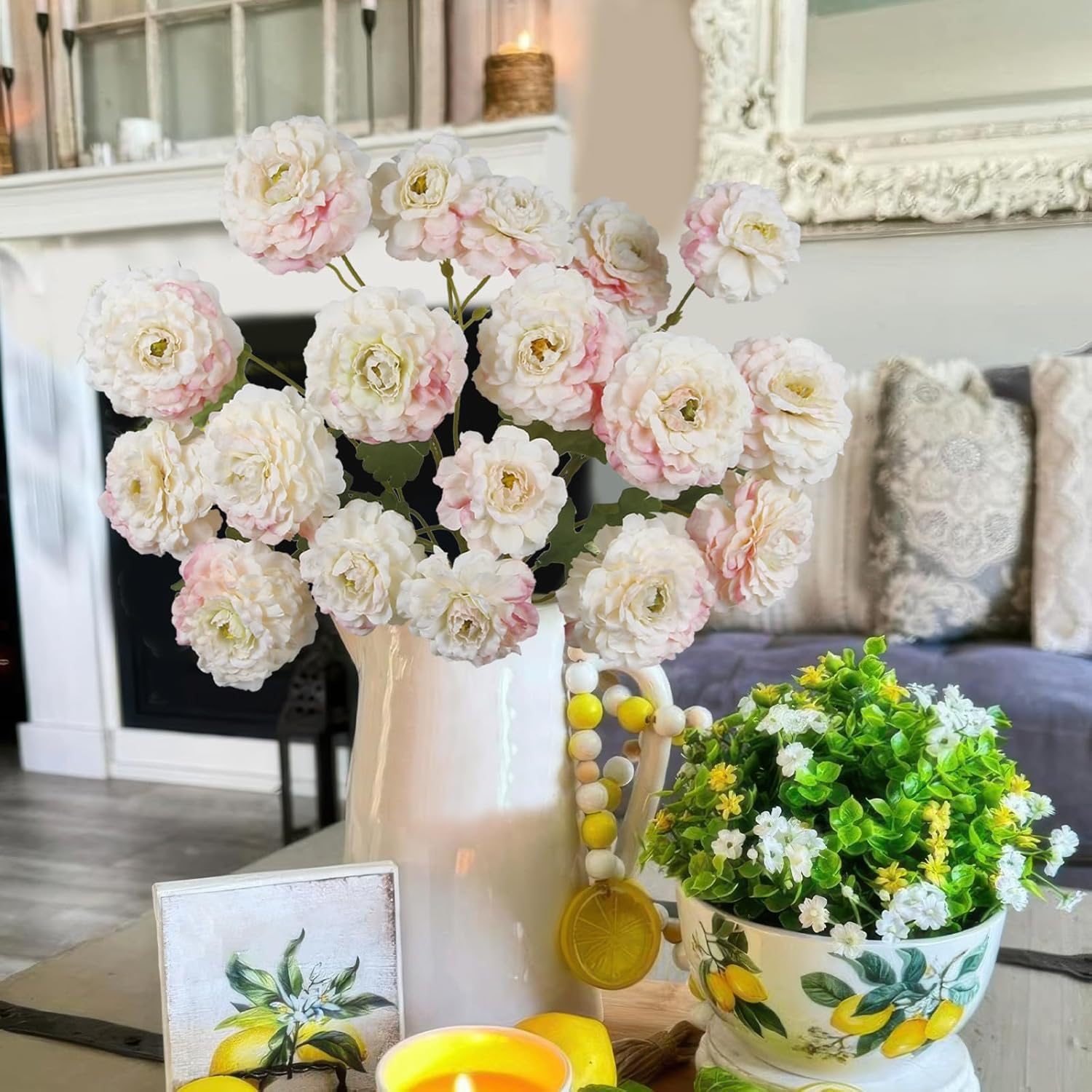 3 Pcs Artificial Flowers Spring Summer Silk Zinnia Flowers with Stems Zinnia Elegans Artificial Flowers for Outdoors Floral Arrangement Table Centerpieces Wedding Party Home Decor Champagne Pink - Image 4