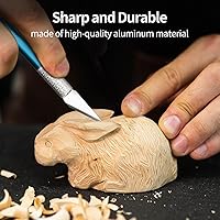 Vista 10 de Juego de cuchillos de precisión para manualidades, cuchillas de afeitar afiladas y cuchillo exacto para tallar, modelar, álbumes de recortes
