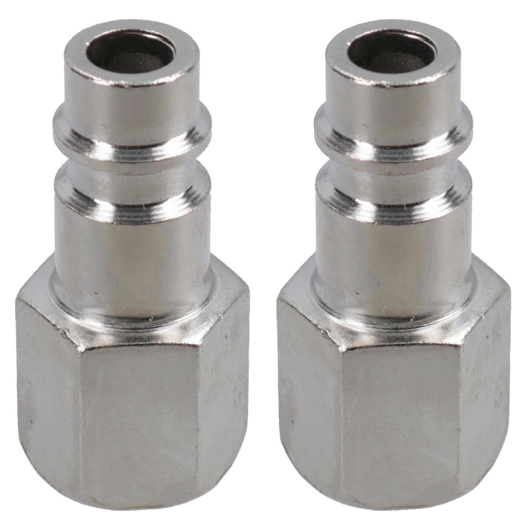 Euro Air Line Hose Fitting Connector Quick Release 1/4 BSP Female Thread 2pk