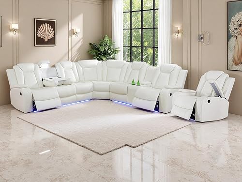 Miniatura 45 de Juego de sofá modular reclinable eléctrico, juegos de muebles de sala de estar, sofá reclinable seccional de cuero negro, sofá reclinable eléctrico