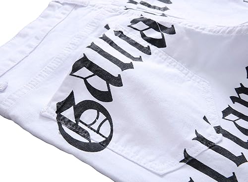 Miniatura 5 de Enrica - Jeans estampados casuales para hombre pantalones de mezclilla ajustados