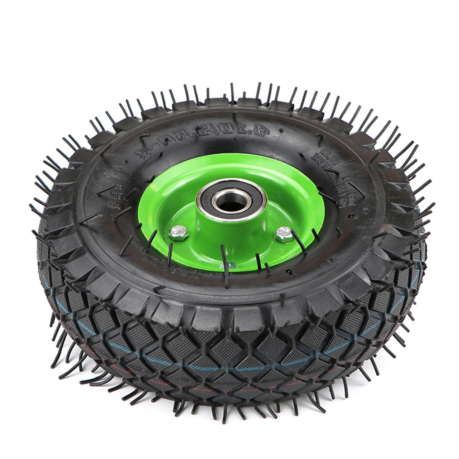 4.10/3.50-4 10 Zoll Luftreifenrad mit 20 mm Achsbohrung und Lagern, 2,76 Zoll versetzter Nabe, Ersatz für Sackkarre, Schubkarre, Sackkarre, Gartenwagen 10''/3.50-4