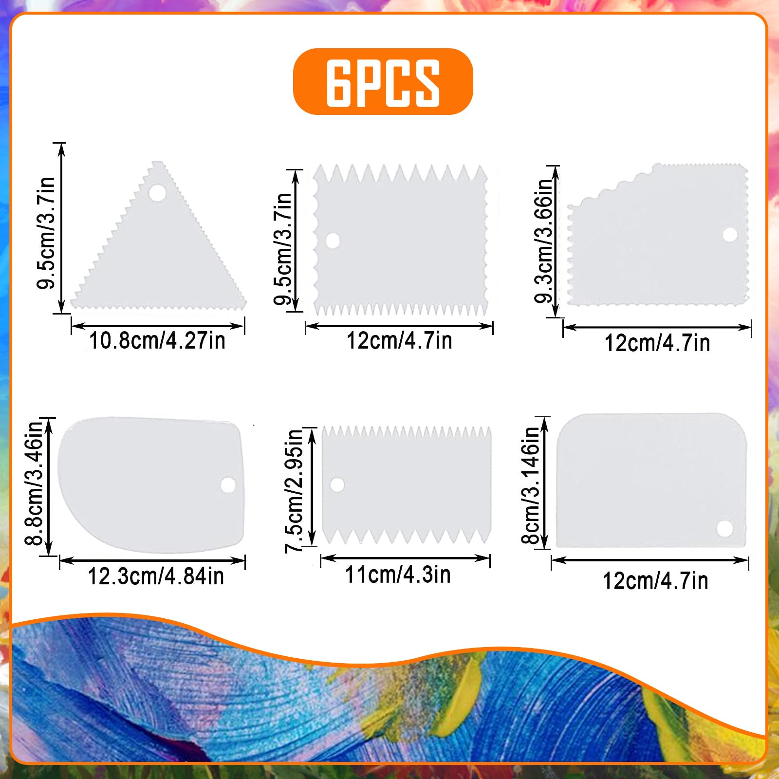 Set 11 Pezzi Spatole Per Pittura - 5 In Acciaio E 6 In Plastica - Per Olio, Acrilico E Altro - Foto 8