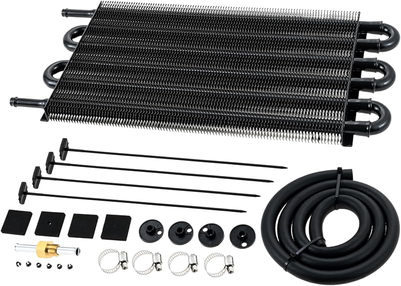 Kit de resfriador de óleo da transmissão Mtsooning 6 passagens com tubo e aletas 5/16" – Conjunto