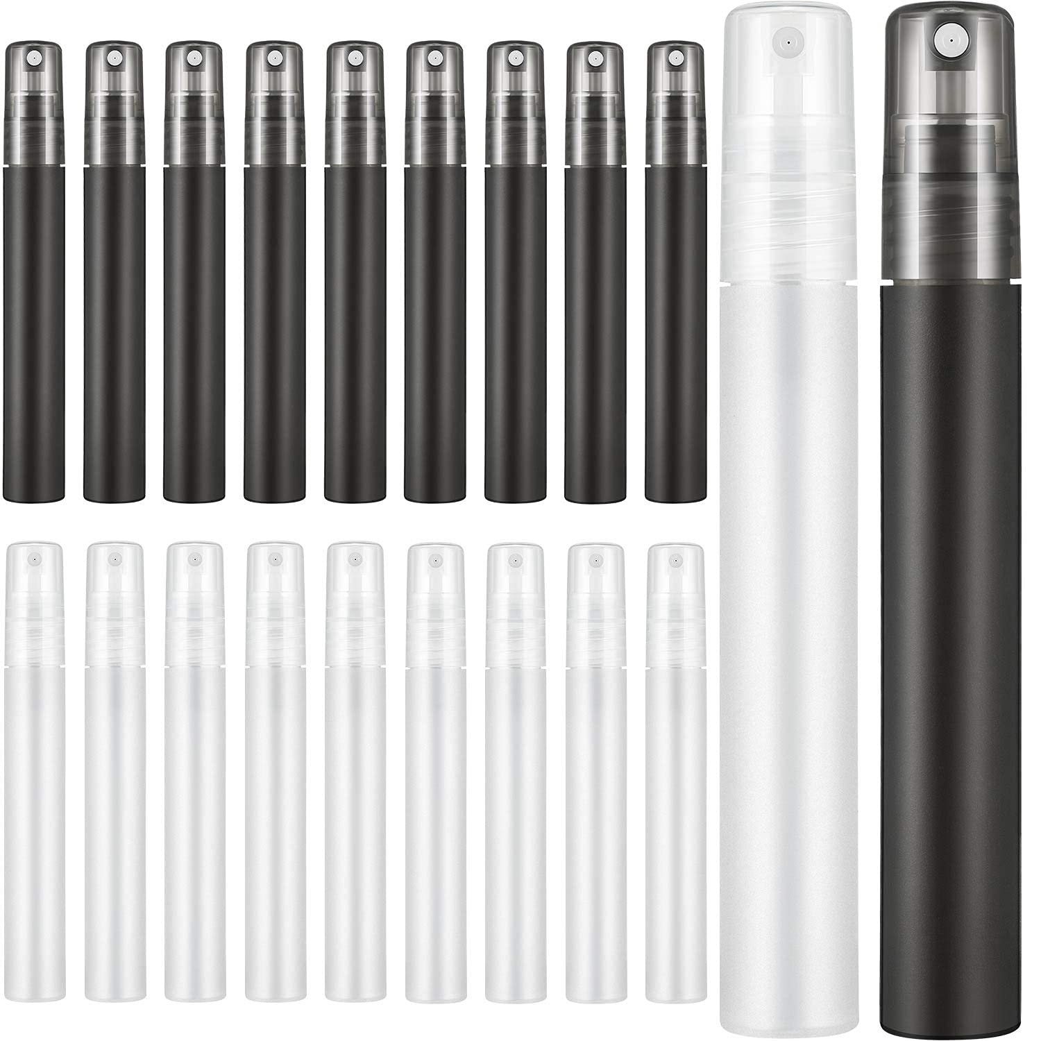 Hunky Dory 10ml Unbreakable Transparent | Black Combo Empty Plastic Pen Spray Bottle Refillable Bottle Sanitizer, Toner, Perfume, Attar, Lotion, Moisture, Oil (Pack of 10)-picture-7