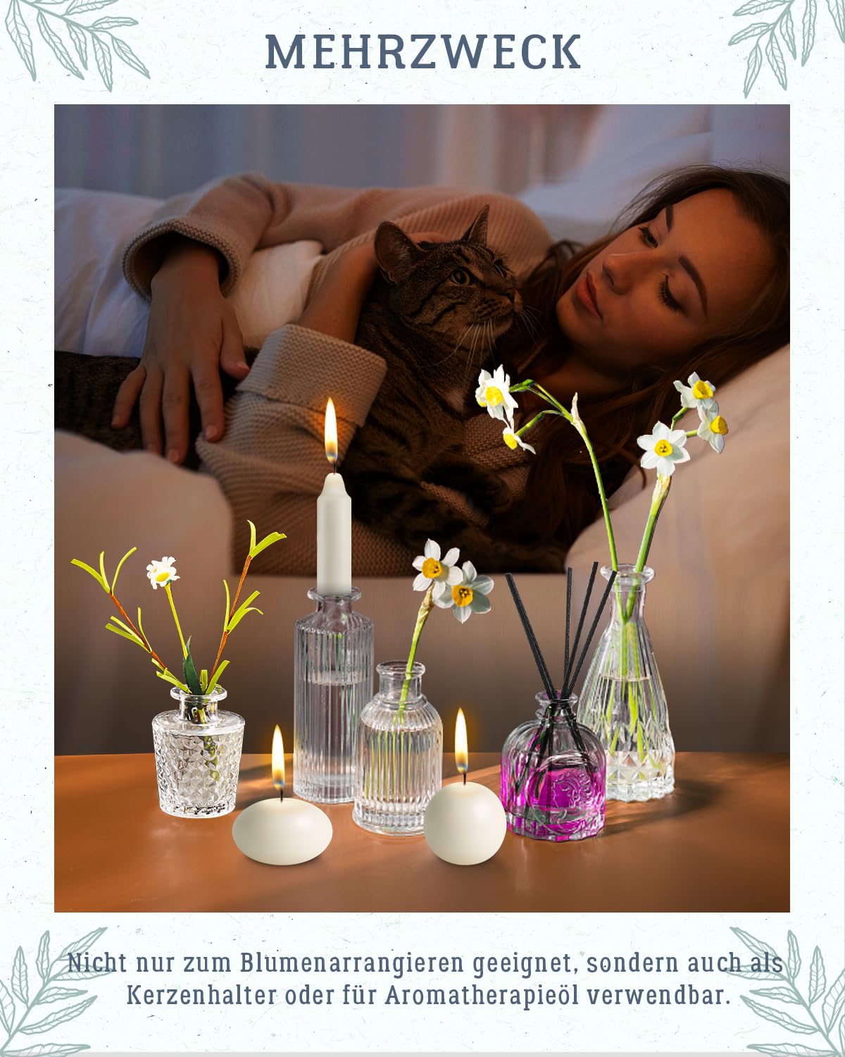 klare Glasvasen 30 Stück, kleine Glasvase für Blumen, Mini-Blumenvasen