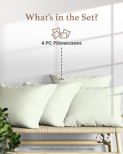 Miniatura 7 de Juego de 4 fundas de almohada estándar de 1000 hilos, 100% algodón egipcio, con algodón de fibra larga y tejido satinado, suaves y sedosas, como