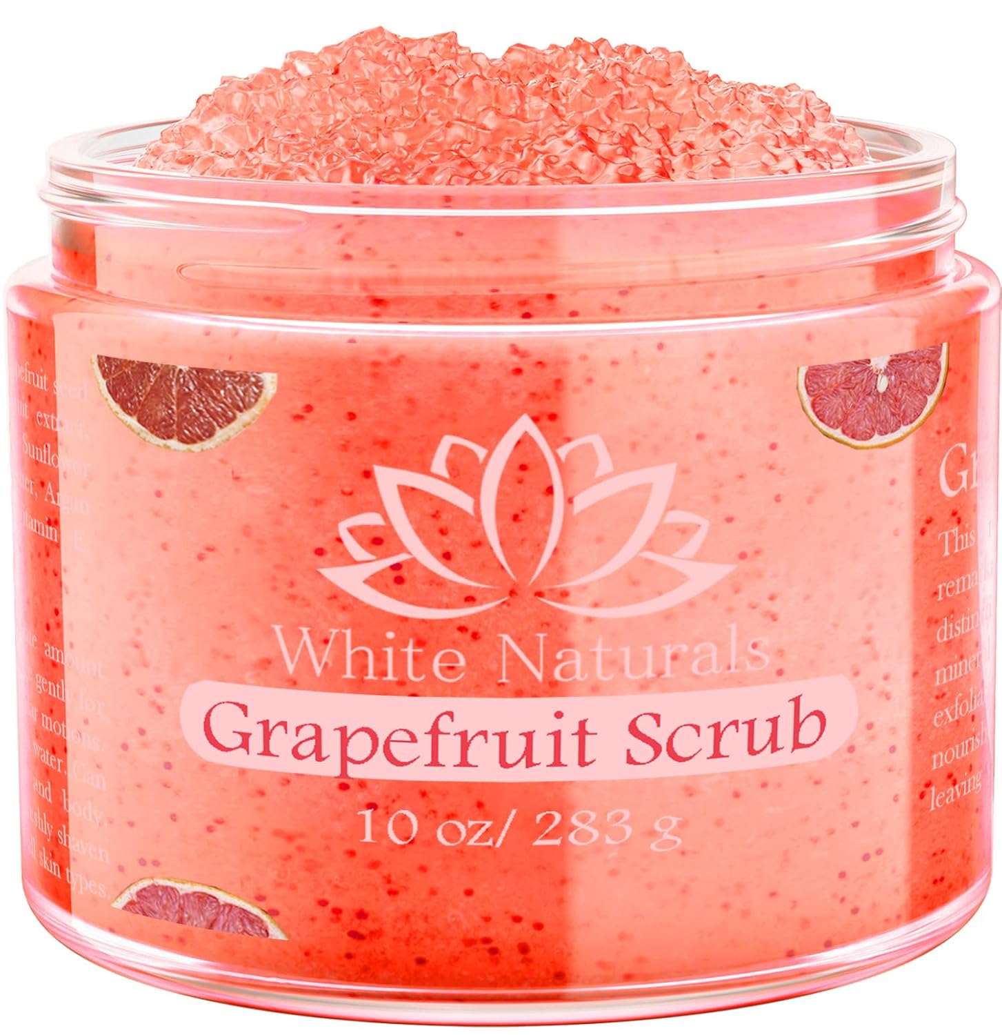 Organic Grapefruit Salt Scrub Moisturize & Soften Skin, Pure Natural Skincare Exfoliator, Shower Scrub For Exfoliating Dead Sea Cells, Body Scrubber & Face Cleanse, Infused Essential Oil & Nutrients