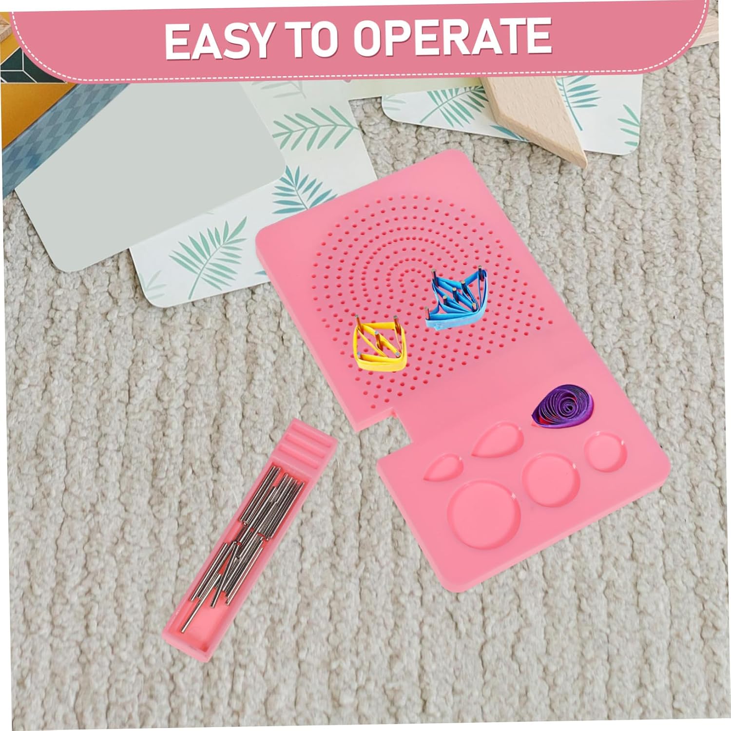 BEBEMOKO 1Set Quilling Paper Winding Board Device with Pins Durable Quilling Tool for Beginners for Creative Crafts and DIY Projects for Cardmaking and