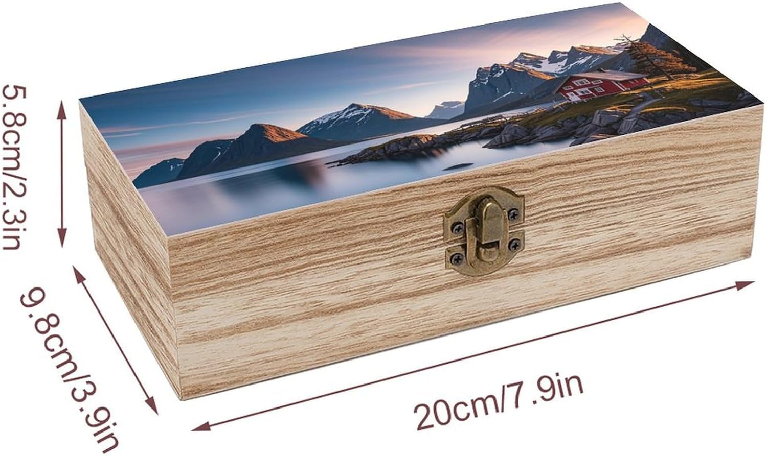 Norway Islands Keepsake Box Wooden Storage Box with Lid image 2