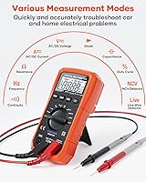 Vista 2 de Multímetro digital con auto-rango Crenova MS8233D, instrumento de medición electrónica, detector de voltaje CA, medidor portátil de Amp / Ohm