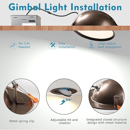 Miniatura 2 de Lightdot Iluminación empotrable con cardán de 6 pulgadas, 12 W  120 W, 1200 lm, súper brillante regulable de 6 pulgadas, luz LED de techo