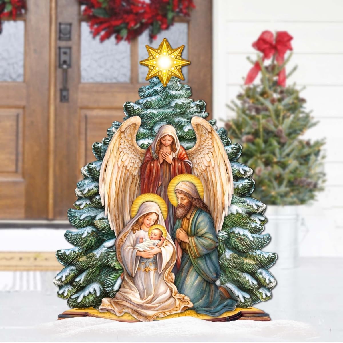 8611042F 32 x 25 in. Holy Family Nativity Outdoor Holiday Decor
