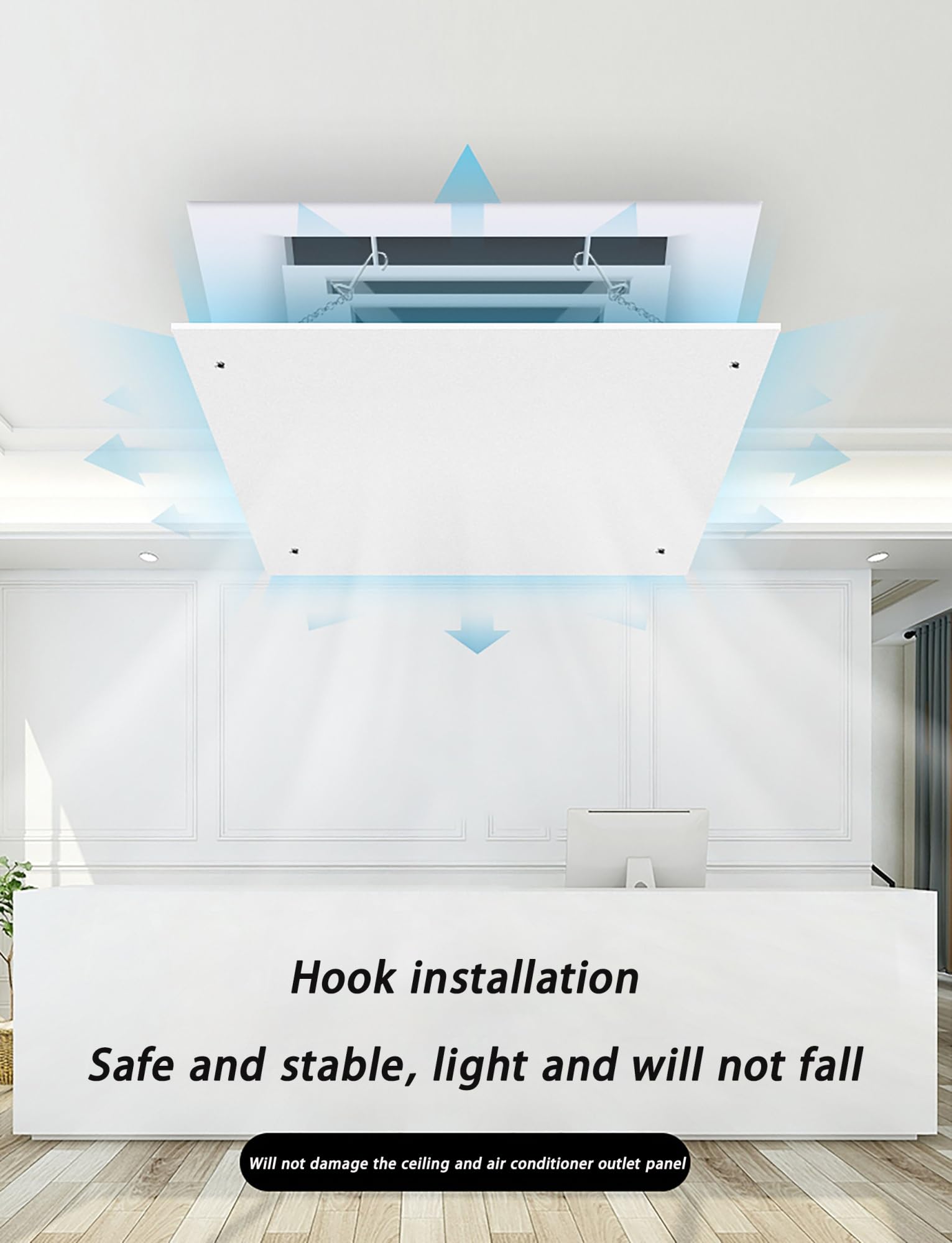 Deflettore universale per condotto del condizionatore d'aria per unità centrali e griglie di ventilazione a soffitto, guida regolabile per evitare che soffia aria diretta, efficienza energetica e