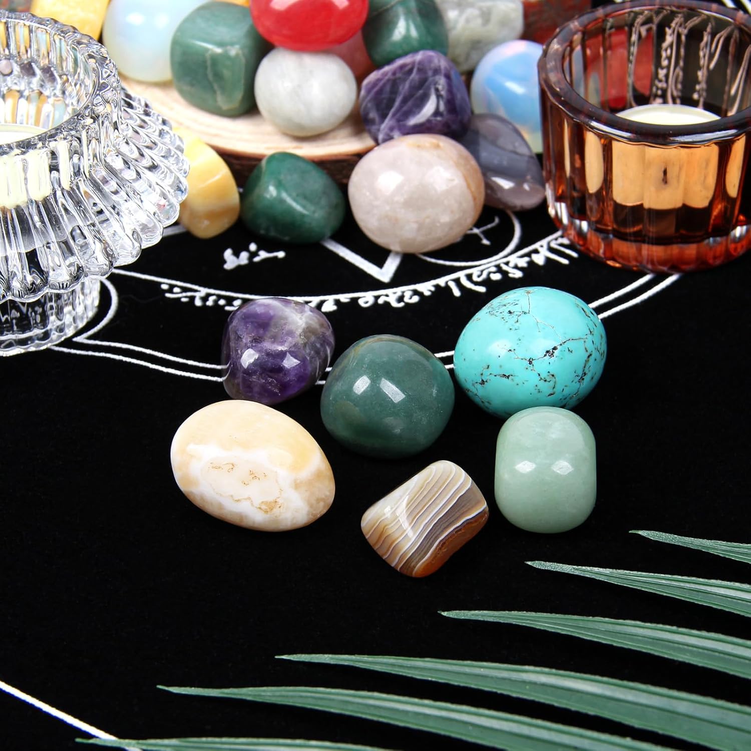 3.5lb Warm Color Mixed Large Tumbled Crystal Stones Bulk, 1″-1.3″, Approx 110 Pcs - Natural Polished Healing Crystals for Meditation, Decoration, Collecting, Cabbing, Wire Wrapping, Wicca & Reiki - Image 5