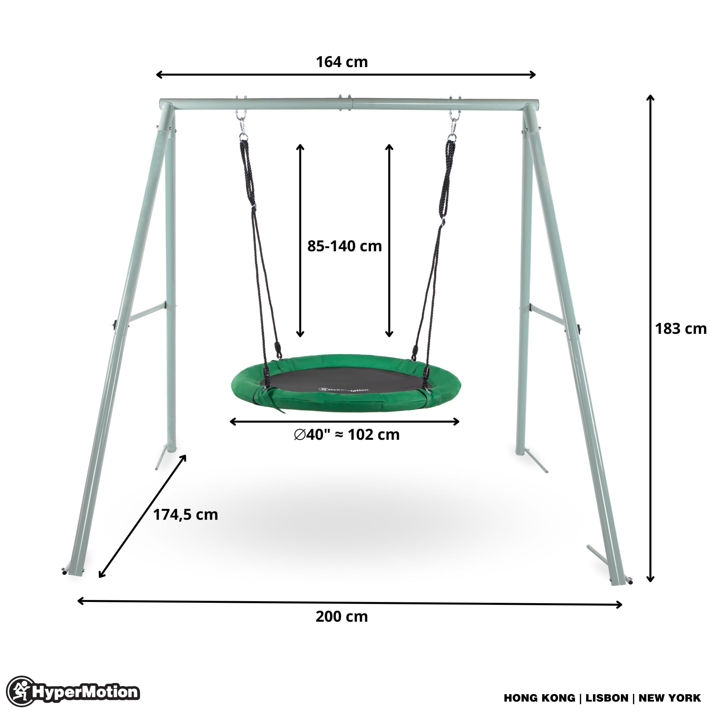 HyperMotion Nid de balançoire de Jardin avec Cadre – Amusement et détente en Plein air sûrs pour Les Enfants avec Design Durable