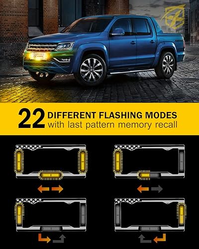 Miniatura 3 de Xprite Luz estroboscópica de matrícula de 36 LED, luces estroboscópicas delanterastraseras con bandera de EE. UU., 22 modos de parpadeo, luz de