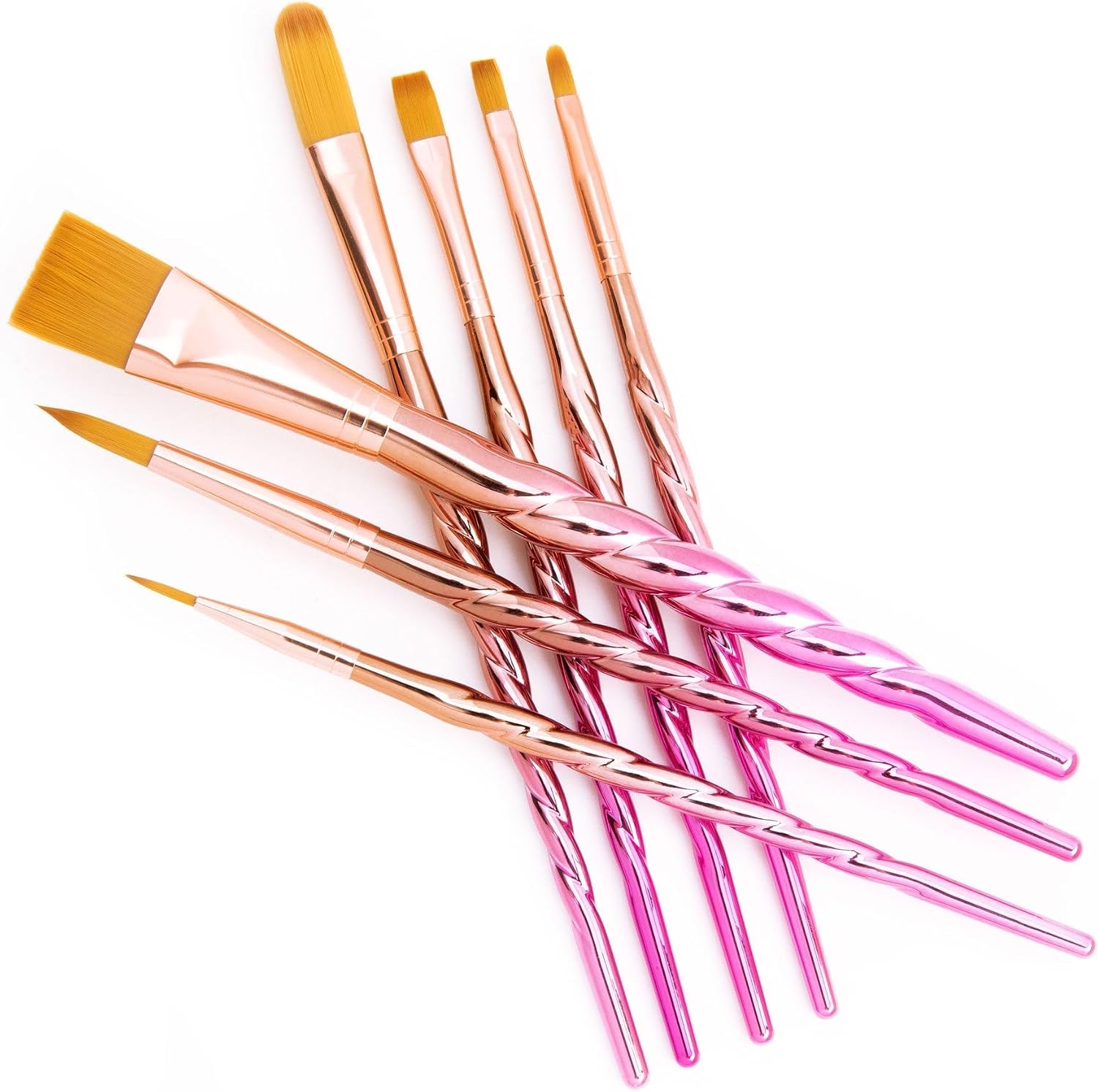 Royal & Langnickel Mythos, 7pc Unicorn Variety Craft Brush Set for All Painting Mediums, Includes - Filbert, Shader, Oval Wash, Round & Wash Brushes
