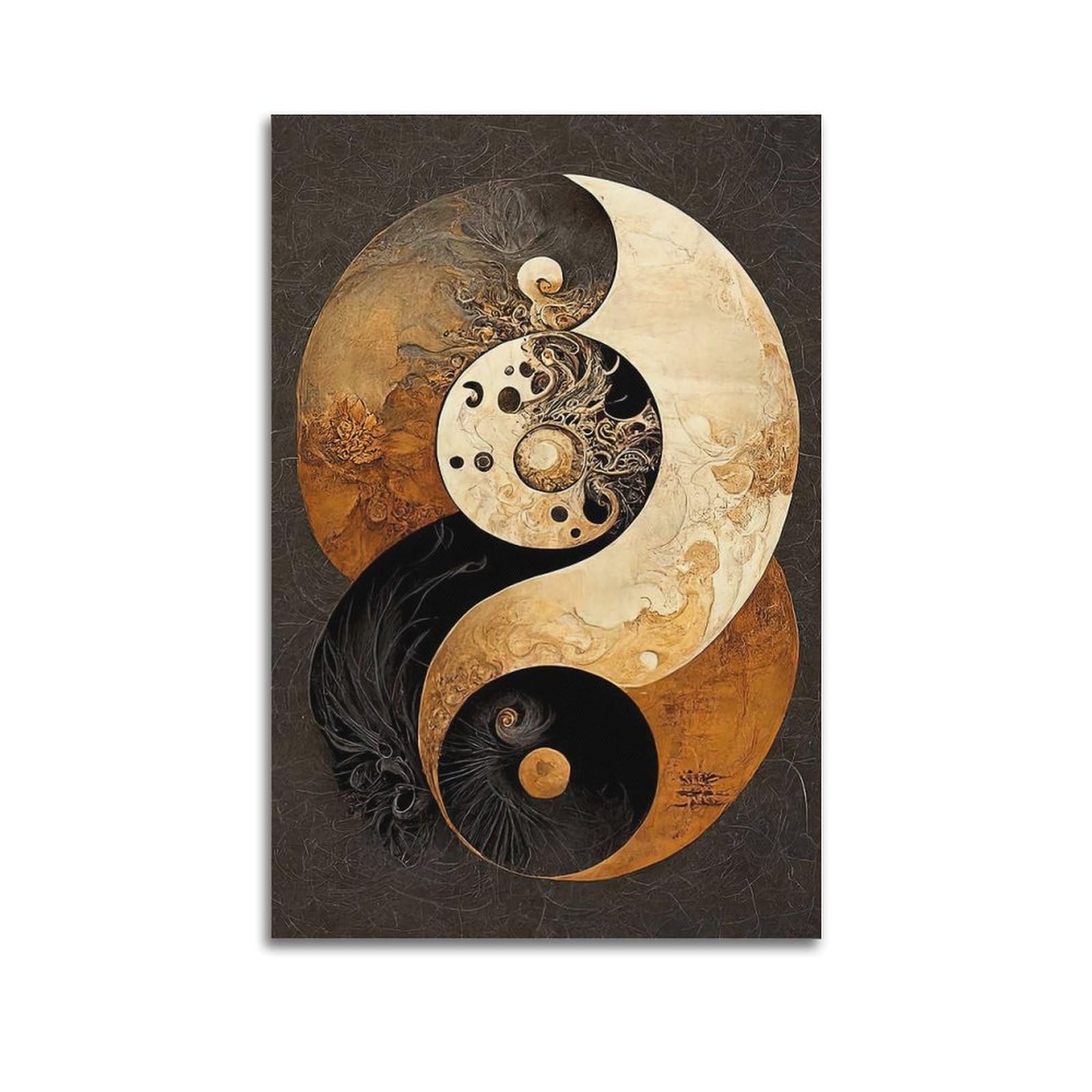 Nxiyuha Unframe-Style Zen Poster Ying Yang Art Poster Decorative Painting Canvas Art Picture 12X18inch(30X45cm)