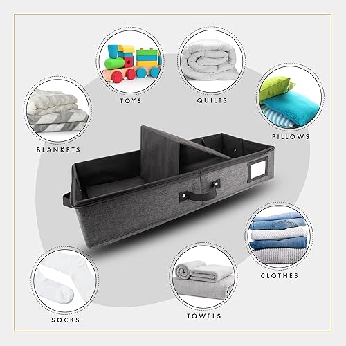 Miniatura 77 de HOMELUX THEORY 2 contenedores de almacenamiento debajo de la cama, organizador de almacenamiento de cajones debajo de la cama con contenedores