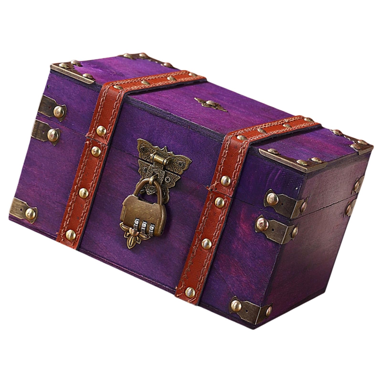 Msioytog Jewelry Organiser Antique Styles Valuables Chest Elegant Wooden Lockable Box for Storing Letter and Keepsakes Valuables Decorative Chest
