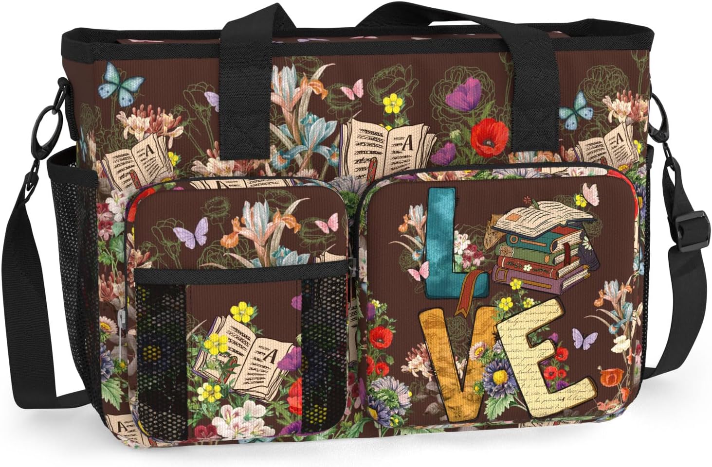84hoods Waterproof Work Bag with Large Compartments and Multiple Pockets. Librarian Gift for Book Lover.