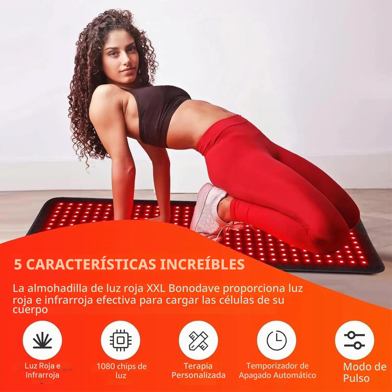 NGARY Estera De Terapia De Luz Roja LED De 360 ​​Piezas para El Cuerpo | Almohadilla Envolvente Grande De Terapia De Luz Roja Con Luz Roja De Luz Infrarroja Cercana De 660 Nm Y 850 Nm