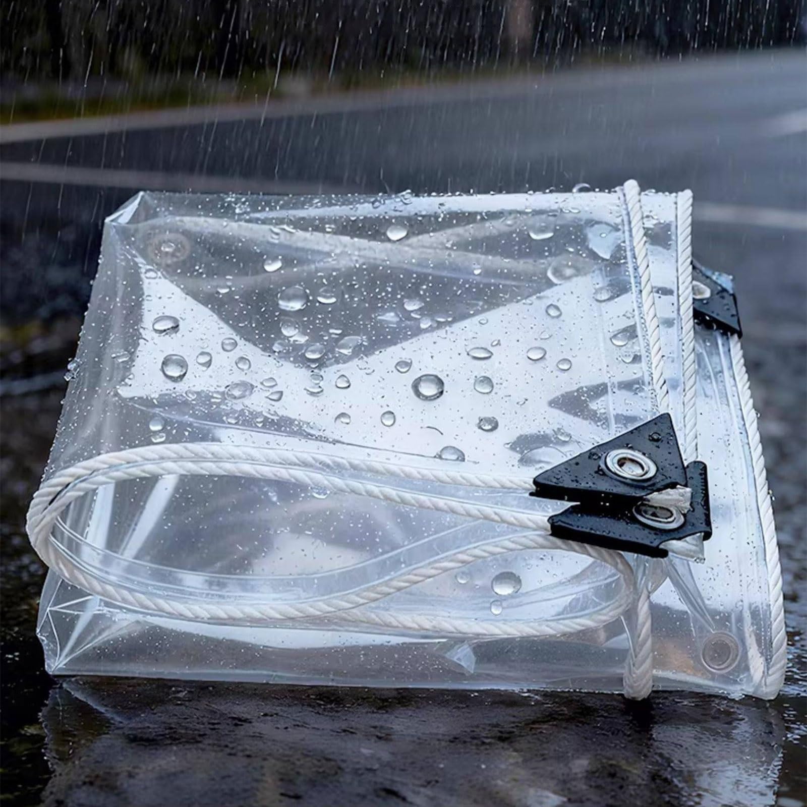 Bâche transparente en PVC contre la pluie pour meubles et terrasse 1,2x3m