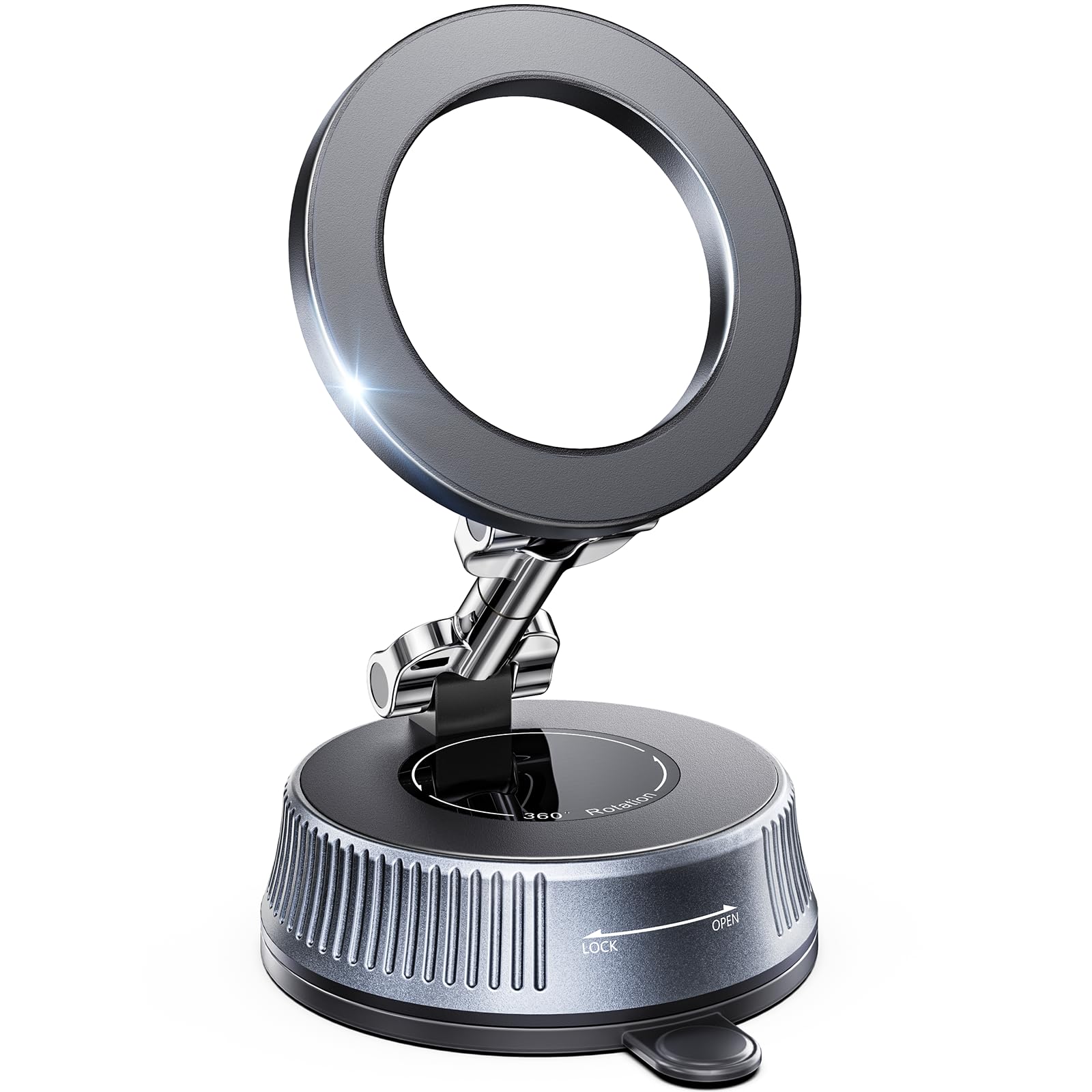 Vacuum Magnetic Phone Holders for Your Car, Upgraded Nano Gel Suction Cup Car Phone Holder, 360° Adjustable Car Phone Mount for MagSafe, Foldable Phone Mount for Car for iPhone & Android-image-18