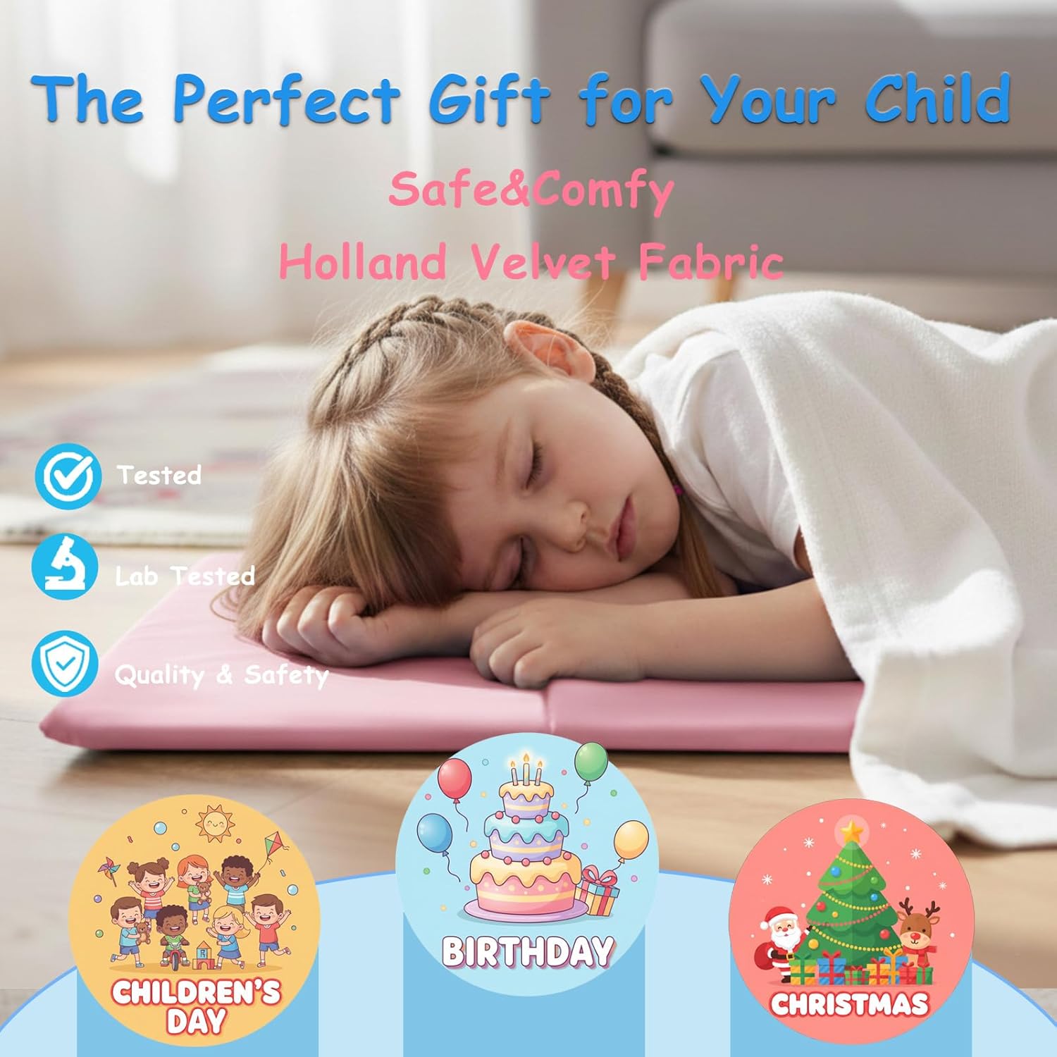 Tiita Kids Nap Mat, Foldable Play Mat, Sleeping Pad