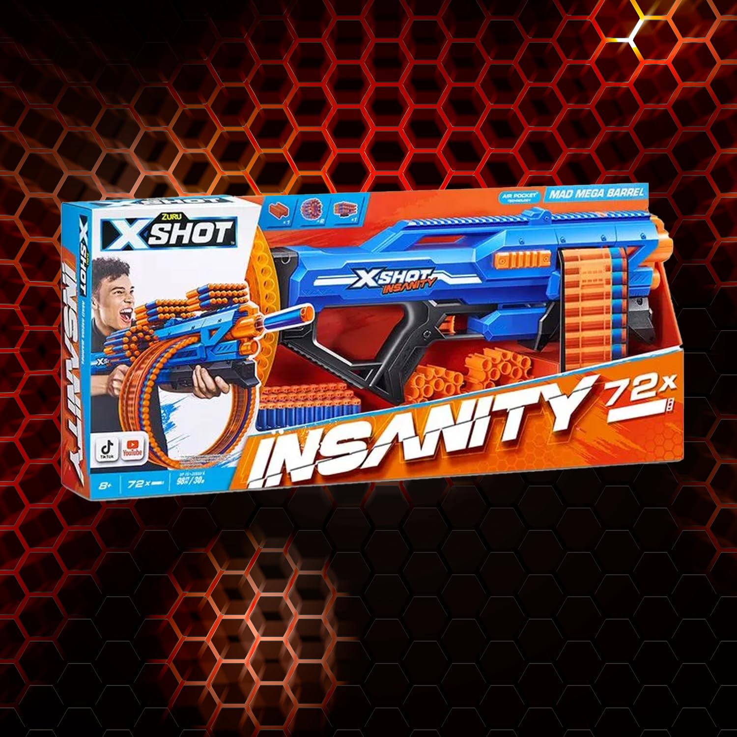 Candide, X-Shot, Lançador de Dardos, Insanity Mad Mega Barrel - 72
