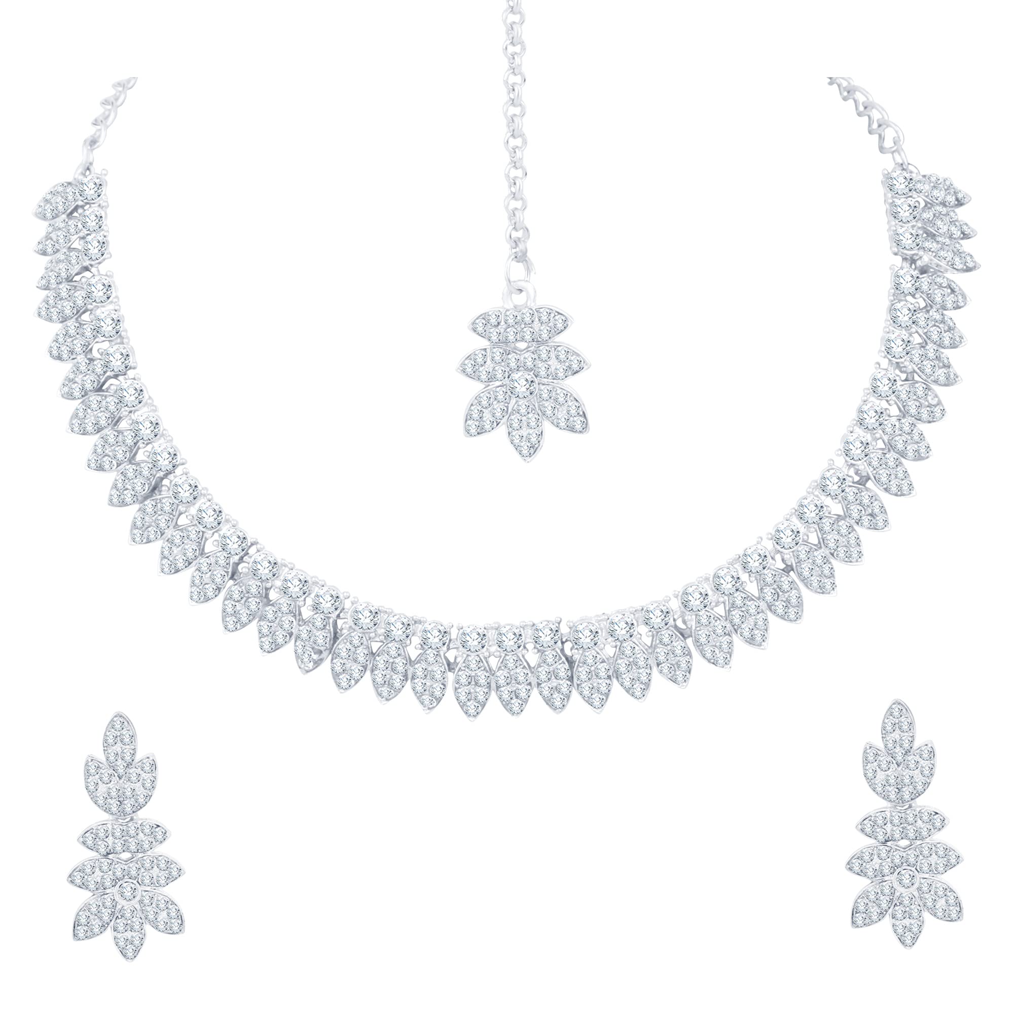 See full amazon price history chart for Atasi International Silver Plated CZ American Diamond AD Necklace Jewellery Set with Earrings and Maang Tikka (R5728) Atasi International Silver Plated CZ American Diamond AD Necklace Jewellery Set with Earrings and Maang Tikka (R5728) (B0BZ7R95G1) Amazon Price History, Amazon Price Tracker