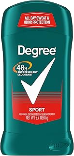 Degree Men Original Antiperspirant Deodorant for Men, Pack of 4, 48-Hour Sweat and Odor Protection, Sport 2.7 oz (Packing May Vary)
