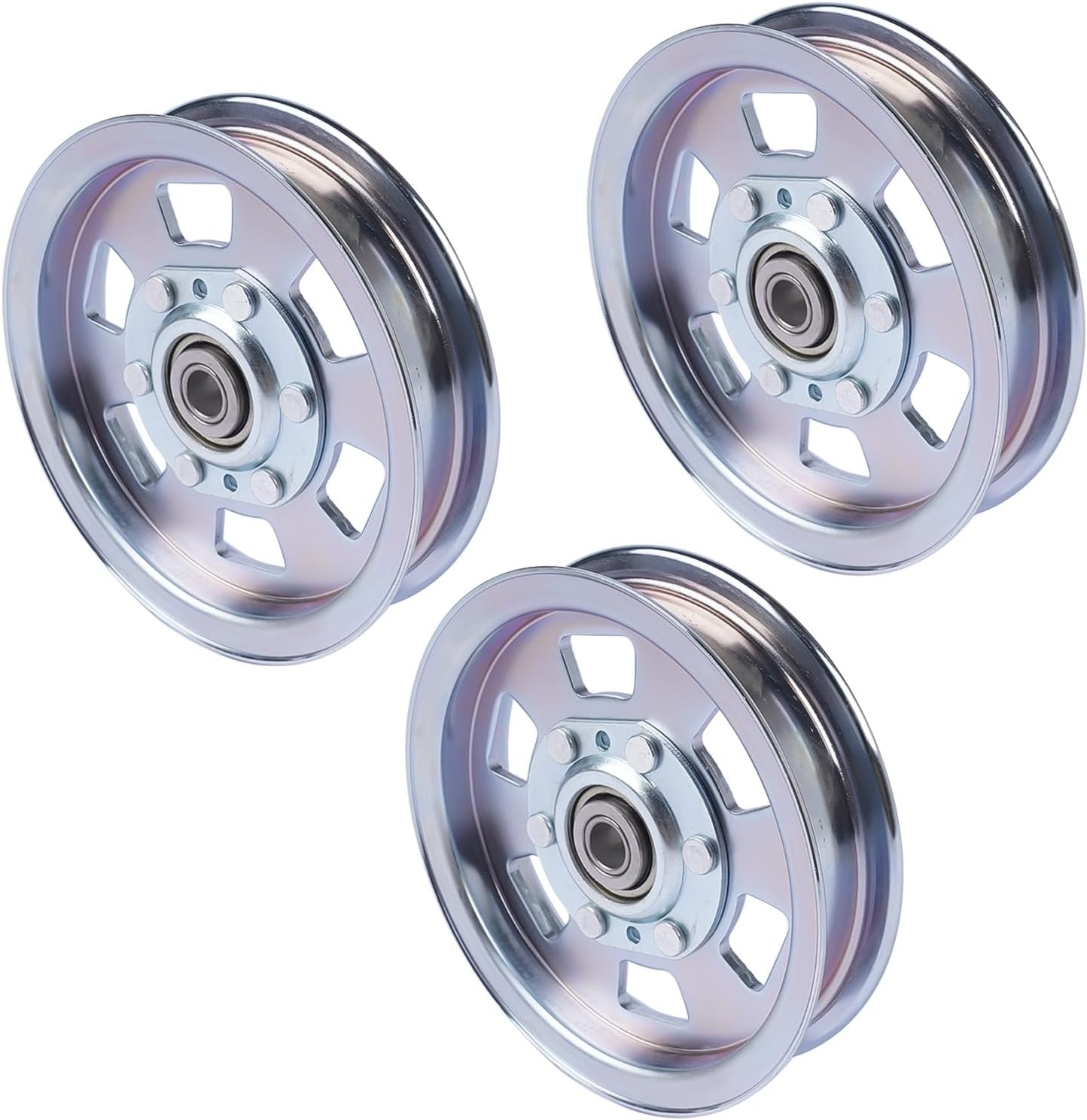 GELUOXI 3Pcs Flat Idler Pulley Replacement for Bad Boy ZT Series 48" 50" 54" 60" Outlaw 54" 61" 72" MZ Series 48" 54" Deck 033-8000-00 033-2000-00